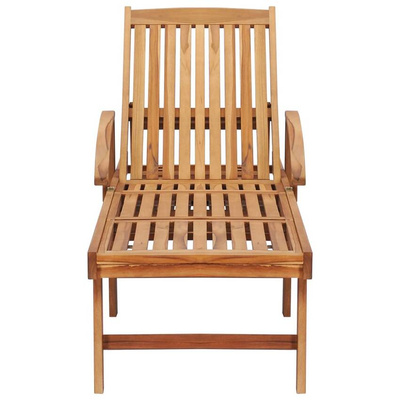 vidaXL Leżaki ze stolikiem, 2 szt., lite drewno tekowe