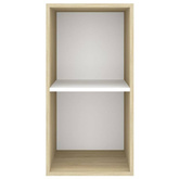 vidaXL Wisząca szafka pod TV, dąb sonoma i biel, 37x37x72 cm
