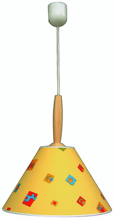 Lampa wisząca z abażurem Bambi biało‑wielokolorowa E27 pojedyncza