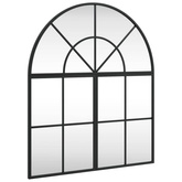 vidaXL Lustro ścienne, czarne, 60x70 cm, zakończone łukiem, żelazo