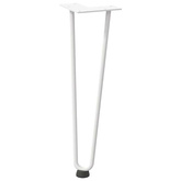 Nogi do stolika kawowego w kształcie spinki do włosów 4 szt. Białe 42 cm Stal lite