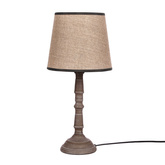 CARDINALE lampa stołowa h-43 cm ciemny szary 1x40 E27 abażur ciemny lniany