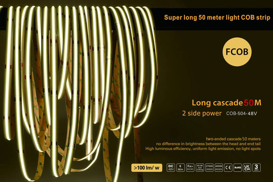 48V COB LED STRIP IP20-50M- 4000K-6w/m