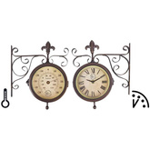 Esschert Design Zegar dworcowy z termometrem, TF005