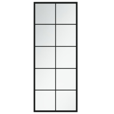 vidaXL Lustro ścienne, czarne, 100 x 40 cm, metal