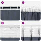 Firany blackout z kółkami 2 pcs Antracyt 225 x 140 cm Poliester