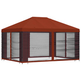 Altana z bokami 4 × 3 m terakota Poliester i Stal 190 gsm