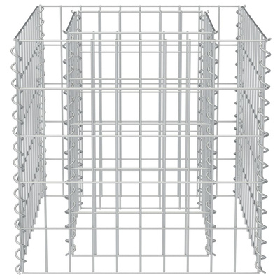 Podwyższona donica gabionowa, galwanizowana stal, 50x50x50 cm