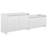 vidaXL Szafka pod TV, wysoki połysk, biała, 146,5x35x50 cm