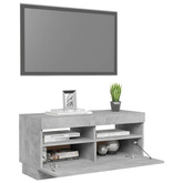 vidaXL Szafka pod TV z oświetleniem LED, szarość betonu, 80x35x40 cm