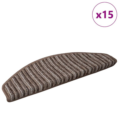 Samoprzylepne maty na schody 15 pcs Brązowy 65 x 21 x 4 cm