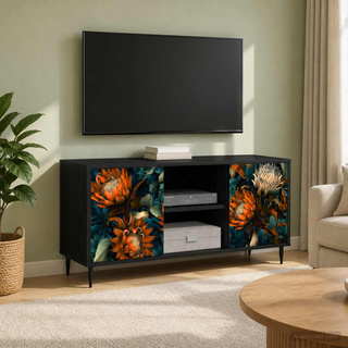 Szafka pod telewizor LOCHEM 102 x 33 x 51 cm Czarny dąb