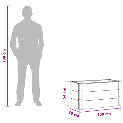 Podniesiona rabata ogrodowa Czarny 100 x 50 x 54 cm