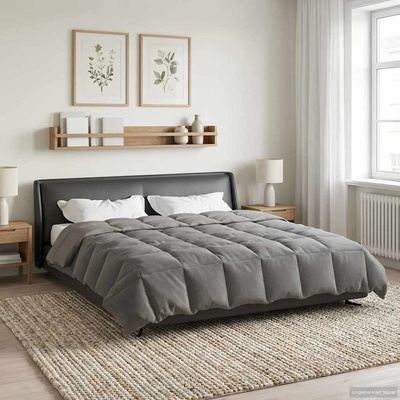 Zimowa Kołdra Kwiłtowany Jasnoszary 200 x 220 cm Mikrofibra