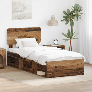 Ramka łóżka Stare drewno 90 x 190 cm Lite drewno sosnowe