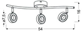 Lampa sufitowa VINOLA listwa regulowana 3-punktowa LED do salonu metalowa