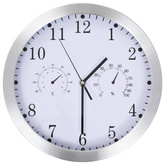 vidaXL Zegar ścienny z higrometrem i termometrem, 30 cm, biały