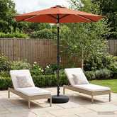 Parasol ogrodowy z oświetleniem LED i podstawą 230 x 230 cm