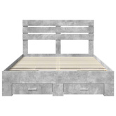Ramka łóżka Betonowy szary 140 x 190 cm Drewno inżynieryjne