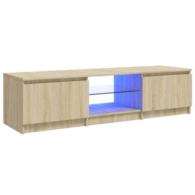 vidaXL Szafka pod TV, z LED, dąb sonoma, 140 x 40 x 35,5 cm