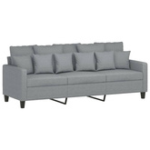3-osobowa sofa z podnóżkiem, jasnoszara, 180 cm, tkaniną