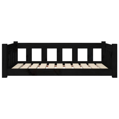vidaXL Legowisko dla psa, czarne, 95,5x65,5x28 cm, drewno sosnowe