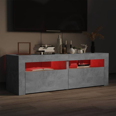 vidaXL Szafka pod TV z oświetleniem LED, szarość betonu, 120x35x40 cm model standard
