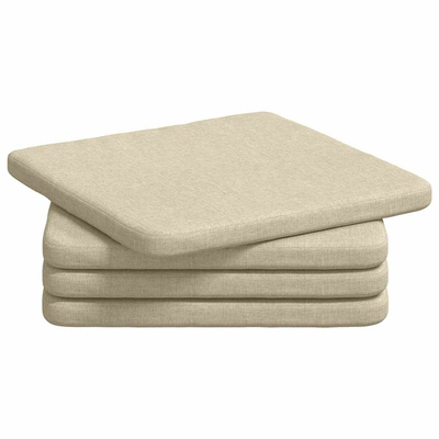 Poduszki na siedziska 4 pcs Kremowy 40 x 40 x 3 cm tkanina