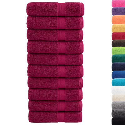 Ręczniki premium, SOLUND, 10 szt., bordowe, 70x140 cm, 600 g/m?