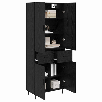 Highboard 2 szt. Czarny dąb 69,5 x 34 x 180 cm