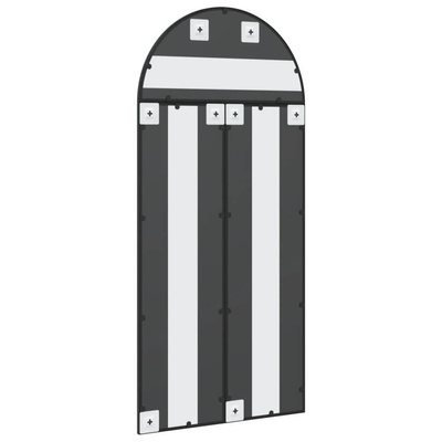 vidaXL Lustro ścienne, czarne, 60x130 cm, zakończone łukiem, żelazo