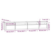 vidaXL Szafka pod TV z oświetleniem LED, dąb sonoma, 270x35x40 cm