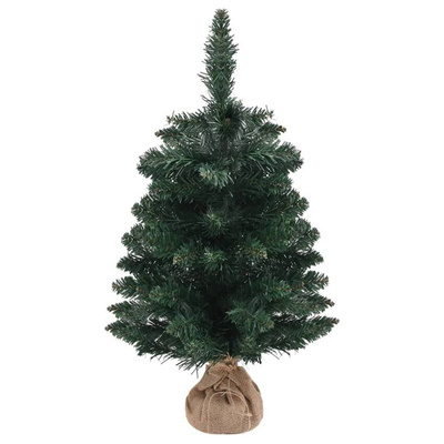 vidaXL Sztuczna choinka ze stojakiem, zielona, 60 cm, PVC
