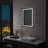 vidaXL Ścienne lustro łazienkowe z LED i czujnikiem dotykowym 60x80 cm