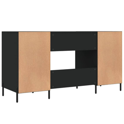 vidaXL Biurko, czarne, 140x50x75 cm, materiał drewnopochodny