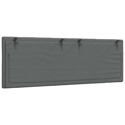 Poduszka na wezgłowie, Hanko, ciemnoszara, 120 cm, tkanina