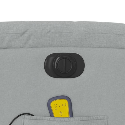 vidaXL Rozkładany fotel masujący, elektryczny, jasnoszary, tkanina