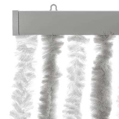 Zasłona przeciwko owadom, jasnoszaro-biała, 100x220 cm, szenil