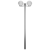 Lampa ogrodowa na słupku, 2 kule, 220 cm