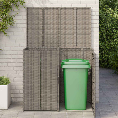 Pojemnik na śmieci 2 pcs Szary 130 x 80 x 115 cm Polietylen