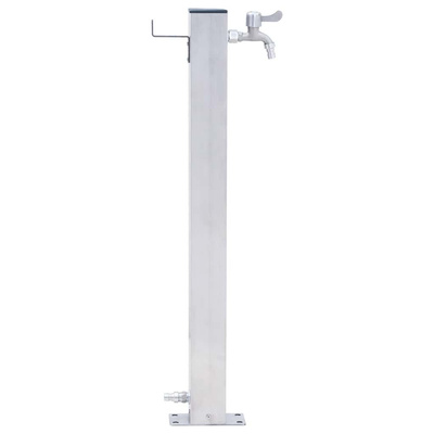 Kran ogrodowy na kwadratowym słupku, 60 cm, stal nierdzewna