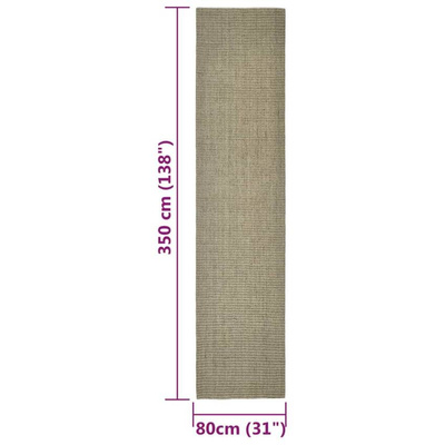 vidaXL Sizalowy dywanik do drapania, kolor taupe, 80x350 cm