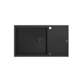 EVAN 136 XL GraniteQ zlewozmywak z syfonem Push To Open 1-komorowy z/o (860x500x210; kom. 420x490) pure carbon / elementy pure carbon