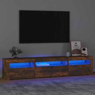 vidaXL Szafka pod TV z oświetleniem LED, przydymiony dąb, 195x35x40 cm