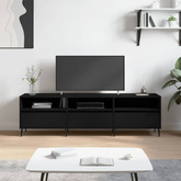 vidaXL Szafka pod TV, czarna, 150x30x44,5 cm, materiał drewnopochodny model standard