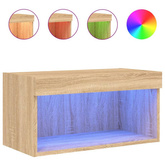 vidaXL Szafka pod TV, z oświetleniem LED, dąb sonoma, 60x30x30 cm