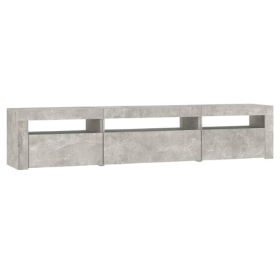 vidaXL Szafka pod TV z oświetleniem LED, szarość betonu, 195x35x40 cm