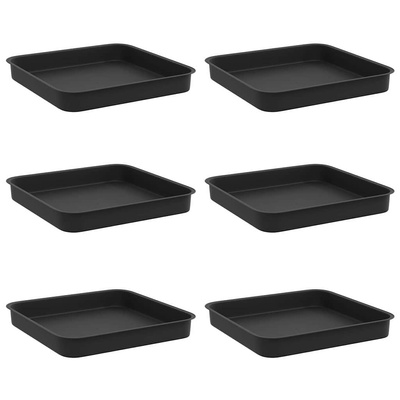 Kwadratowa Taca na Kwiaty 6 pcs Czarny 15 x 15 x 2 cm