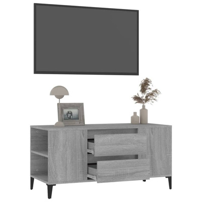 vidaXL Szafka pod TV, szary dąb sonoma, 102x44,5x50 cm