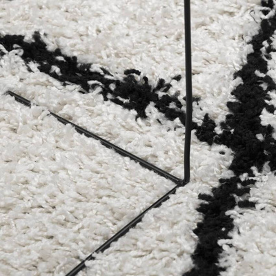 vidaXL Dywan z długim włosiem PAMPLONA, kremowo-czarny, 240x340 cm